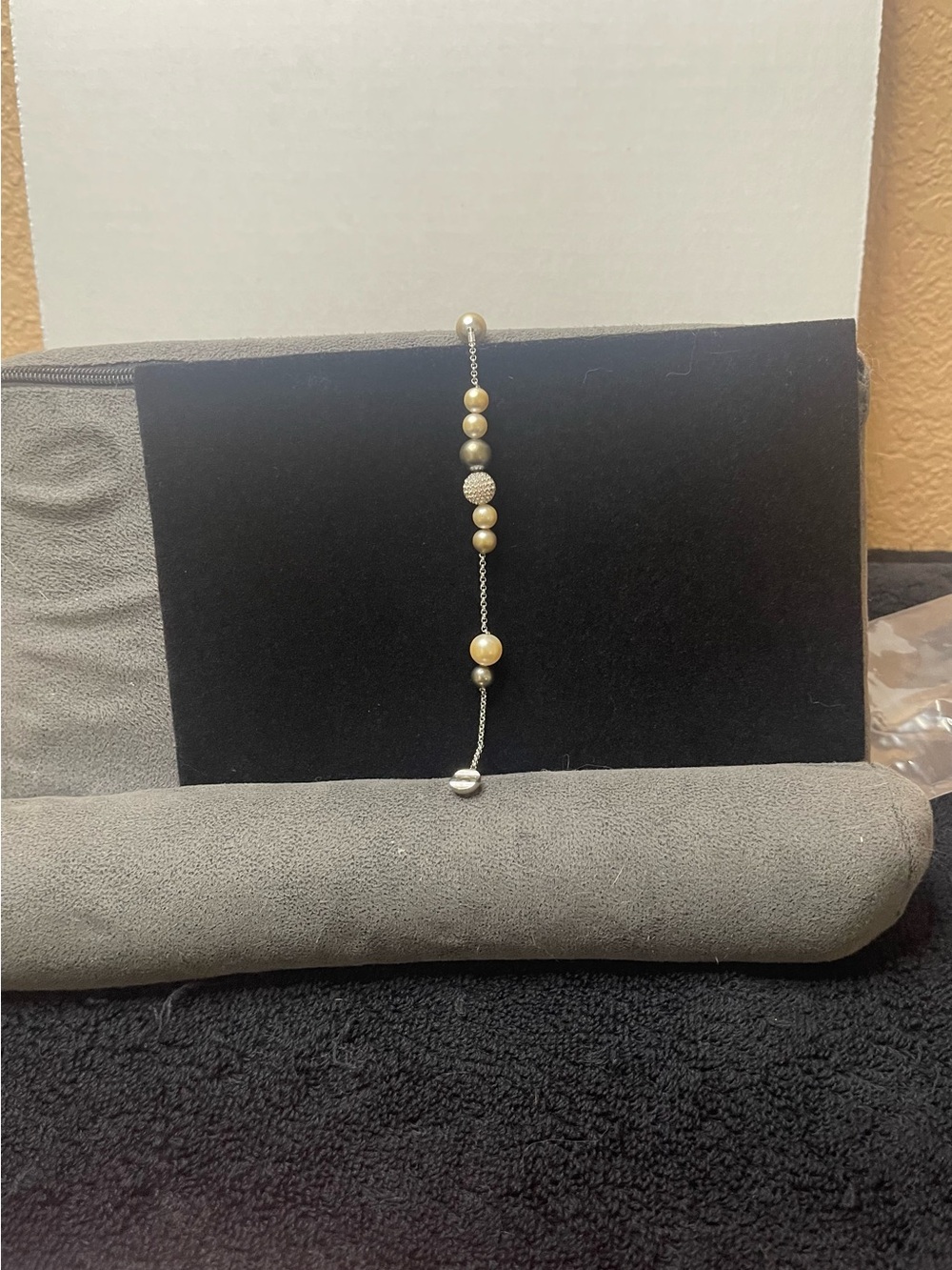 Swarovski Two-Tone Bead Slider Bracelet in Gold and Silver